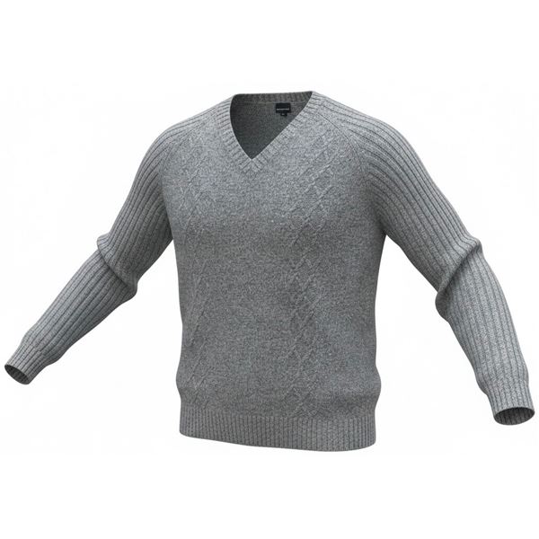Authentic Calvin Klein Jeans Gray V-Neck Sweater (Size L)