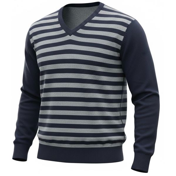 Authentic Calvin Klein Jeans Striped V-Neck Sweater (Size M)