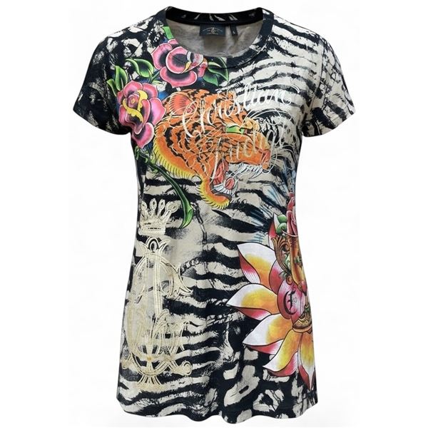 Authentic Ed Hardy by Christian Audigier Tiger Graphic T-Shirt (Unworn - Size L)