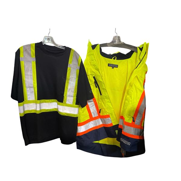 New Dakota Hi-Vis Jacket (2XL) with Tags and T-Shirt (M / Pre-own)