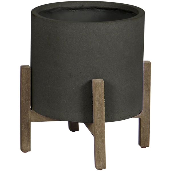BNIB LH - Patio Round Standing Pot Small - Black Stone - RV: $139.99 CAD (PAT015-BL)