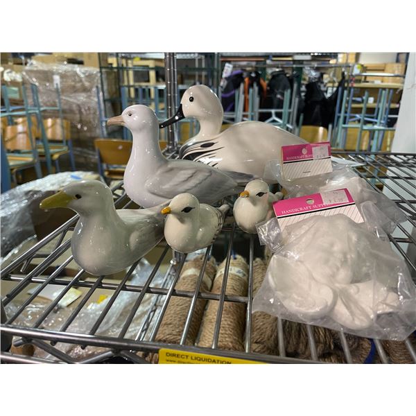 5 Ceramic Goose & Duck Figurines