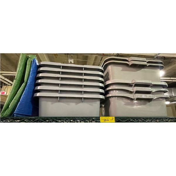 11-Pcs Gray Plastic Utility Tote
