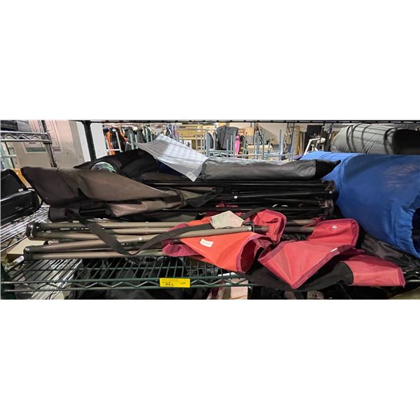 Assortment of Foldable Camping Chairs and Stools
