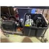 Image 1 : Shelf of Misc Items: Fire Extinguisher, Blood Pressure Monitor, Shoes, and More