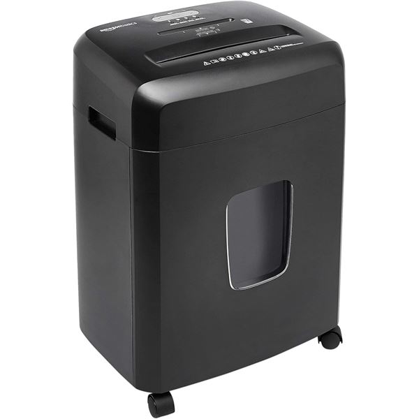 Group of 2 - Amazon Basics 15 Sheet - original model Cross Cut Paper, CD Credit Card Office Shredder