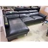 Image 2 : Black Faux Leather 3-Seater Sofa, H36" x W104" x D39"/64'