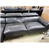 Image 3 : Black Faux Leather 3-Seater Sofa, H36" x W104" x D39"/64'