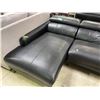 Image 4 : Black Faux Leather 3-Seater Sofa, H36" x W104" x D39"/64'