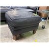 Image 2 : Black Leather Ottoman, H17" x 24" x 24"