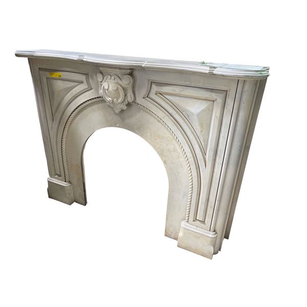 Large White Wood Decorative Fireplace, H47" x W62" x 17"