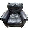 Image 2 : Natuzzi Black Leather Club Chair, Approx. H31" x W35" x D36"