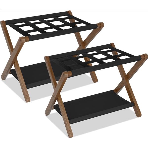 New - Heybly Luggage Rack, Pack of 2, Walnut - RV: $80 CAD - Holds up to 141 lb, (HLR010WB2)