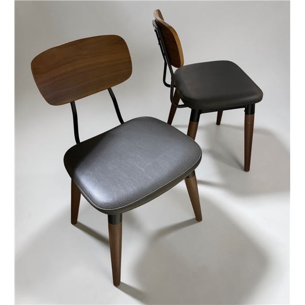 Group of 2 Mid-Century Style Wooden Bar Chairs