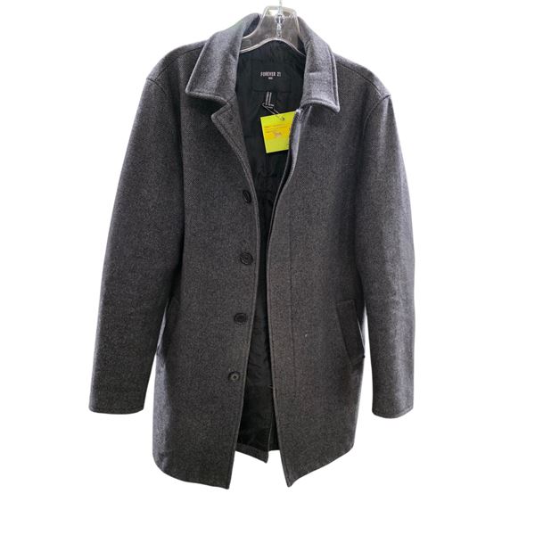 Forever 21 Men's Charcoal Grey Coat (Size M)