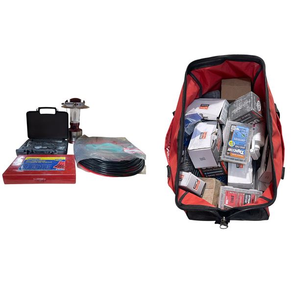 Milwaukee Bag, Concrete Fasteners, O-Ring Kit, and Mixed Items