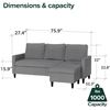 Image 2 : Zinus Hudson Sectional, Convertible Sofa, Light Grey RV: $475
