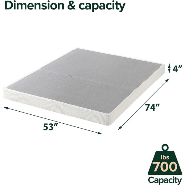 Group of 2 Zinus 4 Inch Low Profile BiFold Box Spring / Folding Mattress Foundation / Strong Steel s
