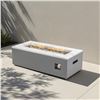 Image 1 : Paramount Aries Engineered Marble Convertible Propane Fire Table , Rectangular, White and Grey