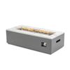 Image 2 : Paramount Aries Engineered Marble Convertible Propane Fire Table , Rectangular, White and Grey