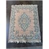 Image 1 : Small Persian Accent rug Dusty Rose and Navy Floral - Approx 66in x 47in