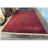 Image 1 : Bokhara Style Persian Rug Deep Crimson Red - Approx 136in x 94in
