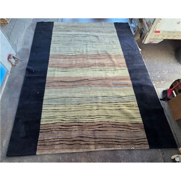 Modern Abstract Striped Area Rug - Approx 142in x 106in