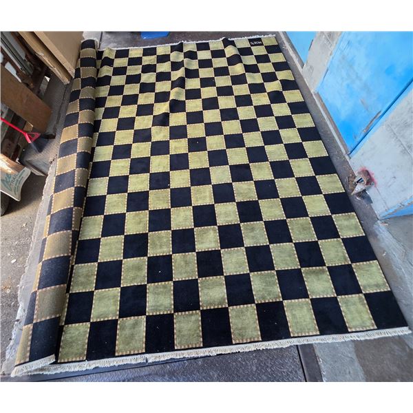 Moes Home Collection Checkered Area Rug Black & Olive Green - Approx 152in x 140in