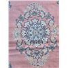 Image 3 : Tabriz Style Ornate Floral Border Persian Rug Salmon Pink & Navy Blue shade - Approx 94in x 66in