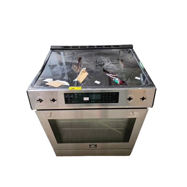 FORNO Electric Range Oven - shattered cooktop and missing control knobs