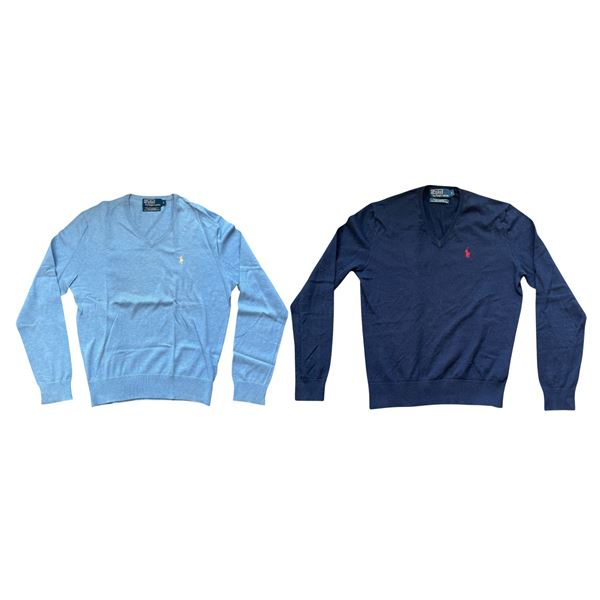 Authentic - 2-Pcs Polo by Ralph Lauren Men's V-Neck Sweater (Size S)