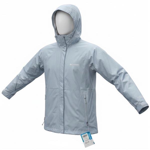 New - Columbia Women's Light Blue Waterproof Jacket - RV: $129 (Size L)