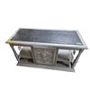 Image 1 : Silver Tone Side Table, H29" x W48" x 20"