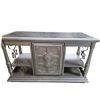 Image 2 : Silver Tone Side Table, H29" x W48" x 20"