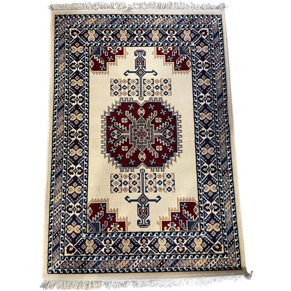 Area Rug, Cream/Burgundy/Blue, 71" x 47"