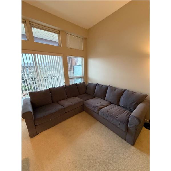 Gray Sectional Sofa, H27" x W98" x D98"