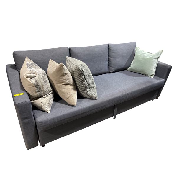 Grey Pull Out Sofa Bed, Approx. H30" x W87" x 36"