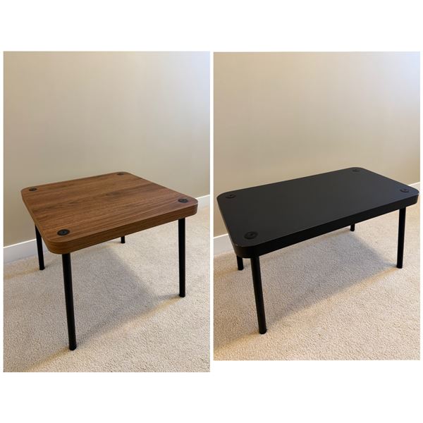 2-Pcs Nesting Table, H17"x21.5"x21.5" / H15"x16"x16" - minor wear