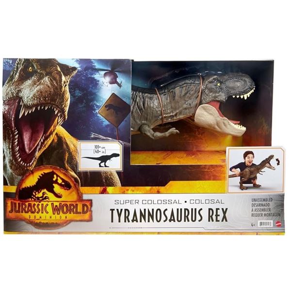 New - Mattel Jurassic World Super Colossal Dinosaur Action Figure, Large Tyrannosaurus Rex