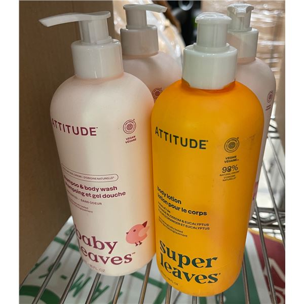 4-Pcs New ATTITUDE Body Lotion And Sampoo & Body Wash