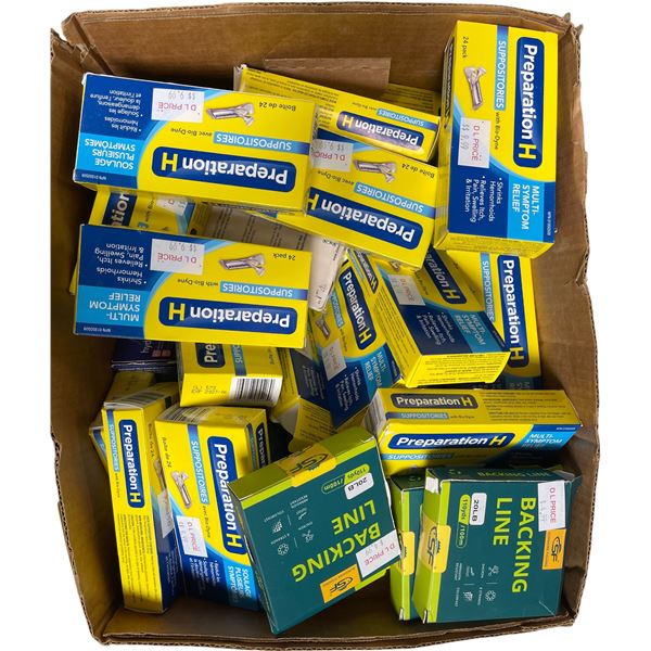 Full Box of Preparation H Suppositories (Exp 06/2027), Sunshine Fishing Backing Line