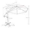 Image 3 : CorLiving 9.5ft Tilting Offset Patio Umbrella with Crank and Cross Base - RV: $140 - (Color Varies) 