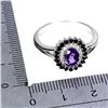 Image 3 : BIG 7X5 MM OVAL CUT AMETHYST AND BLUE SPINEL RING IN 14K WHITE GOLD OVER 925 STERLING SILVER - SIZE 