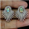 Image 2 : SUPERB CRYSTAL OPAL EARRINGS IN 14K WHITE GOLD OVER 925 STERLING SILVER - APPRAISED REPLACEMENT VALU