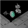 Image 3 : UXURIOUS EMERALD AND NATURAL DIAMONDS EARRINGS IN 14K WHITE GOLD OVER 925 STERLING SILVER - APPRAISE