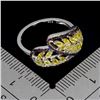 Image 3 : MARQUISE CUT UNTREATED CEYLON YELLOW SAPPHIRE RING WITH RUBIES AND BLUE SAPPHIRES IN 14K WHITE GOLD 