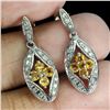 Image 2 : CITRINE EARRINGS IN 14K WHITE GOLD OVER 925 STERLING SILVER - APPRAISED REPLACEMENT VALUE CAD 580