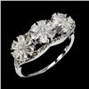 Image 2 : RARE WHITE CEYLON SAPPHIRE RING IN 14K WHITE GOLD OVER 925 STERLING SILVER - SIZE 6.5 - APPRAISED RE