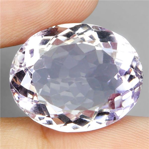 OVAL CUT NATURAL UNHEATED TOP PINK AMETHYST FROM BOLIVIA 21.16 CT. 19.5X16 MM - APPRAISED REPLACEMEN
