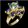 Image 2 : MM BRILLIANT CUT SKY BLUE TOPAZ AND BLUE SAPPHIRE RING IN 14K WHITE GOLD OVER 925 STERLING SILVER - 